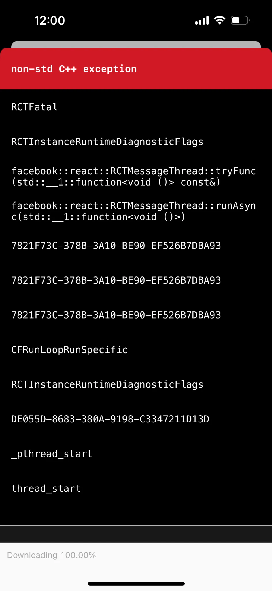 Expo SDKのバージョン互換性エラーメッセージ