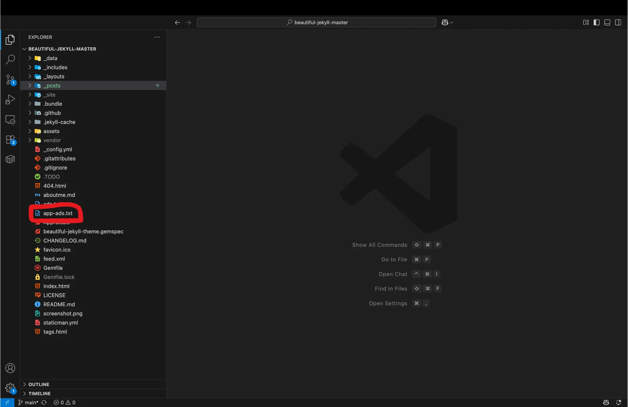 JekyllプロジェクトのルートにあるApp-ads.txtファイル