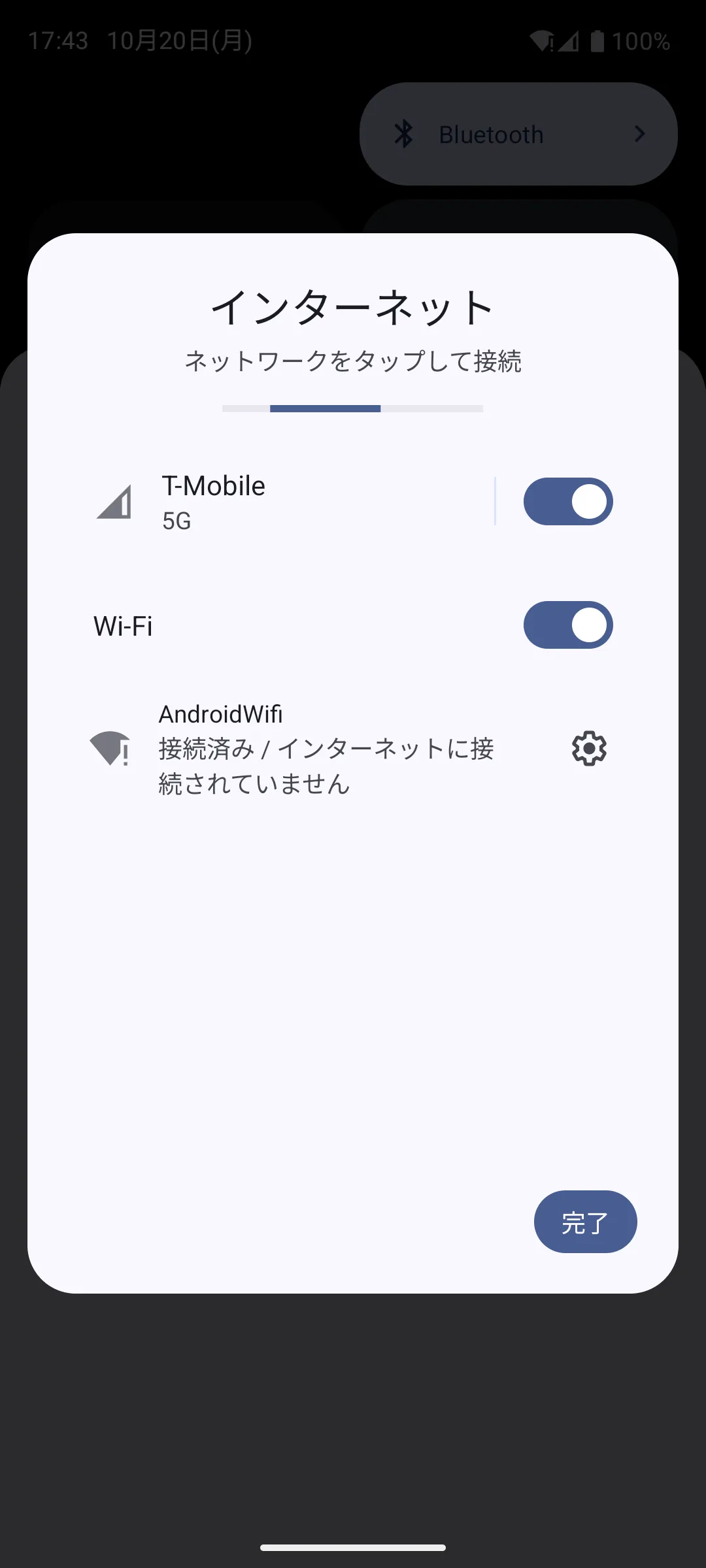 EmulatorのDNSエラーでインターネット接続できない画面
